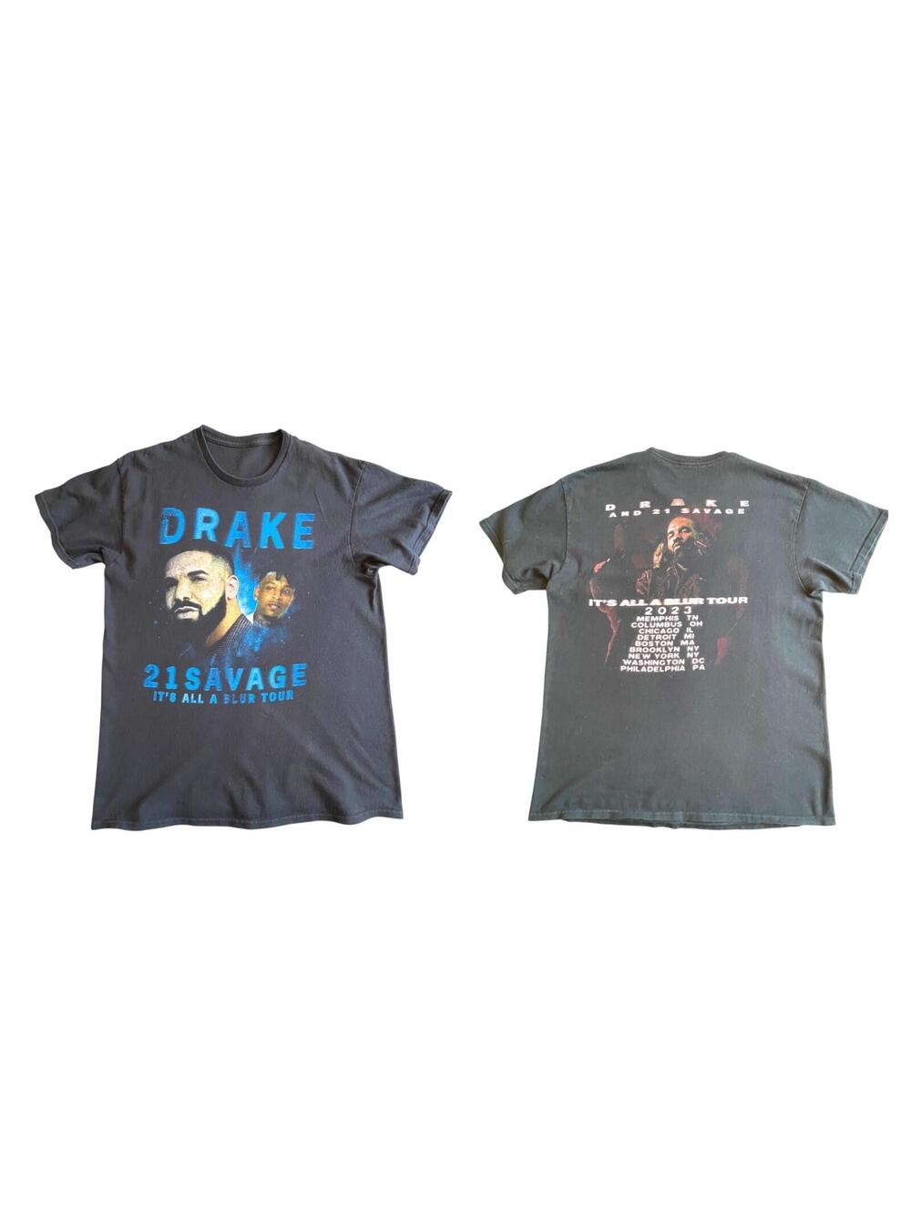 Drake 21 Savage It's All A Blur 2023 Tour Shirt Mens‎ L Rare